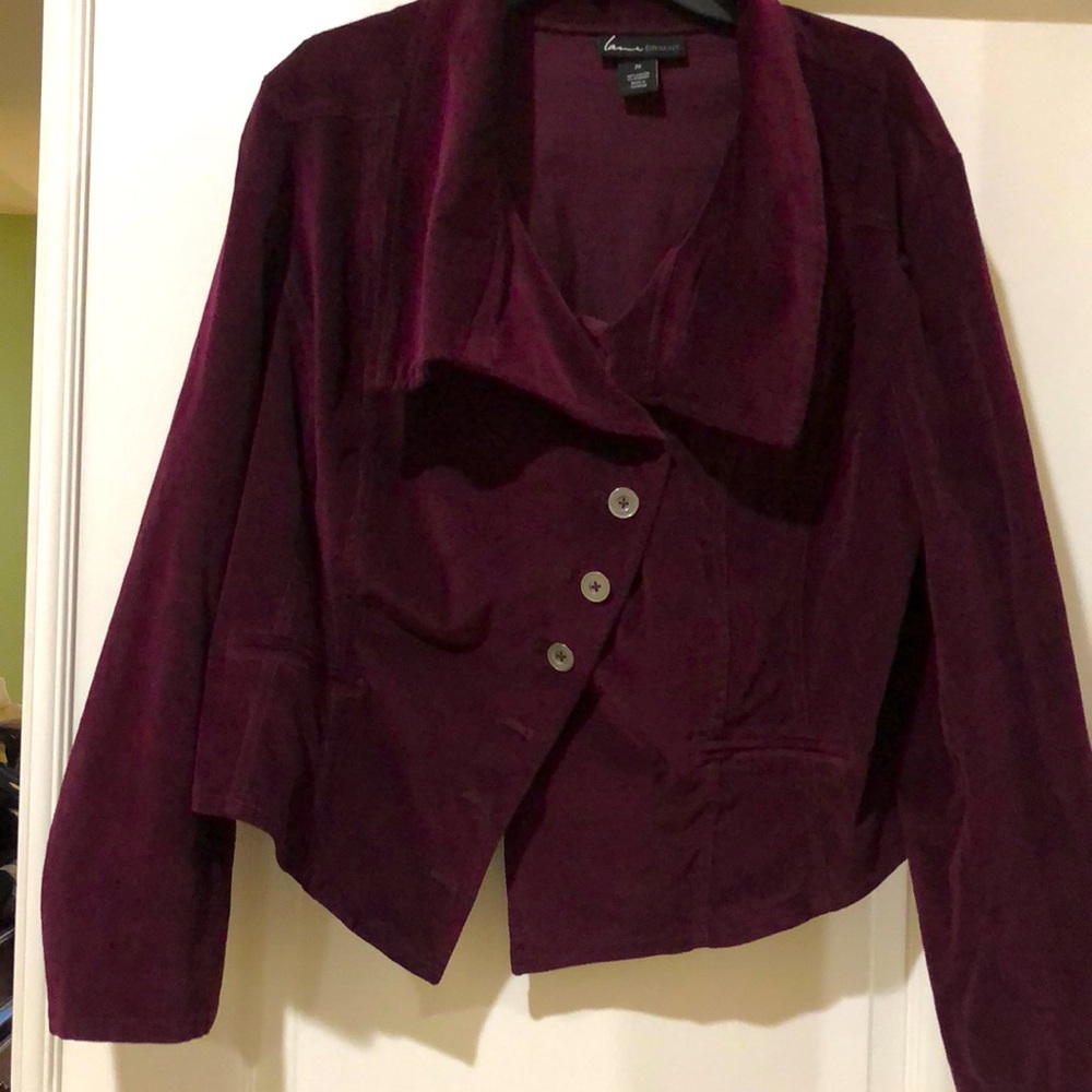 Velvet like wine colored jacket size 20!